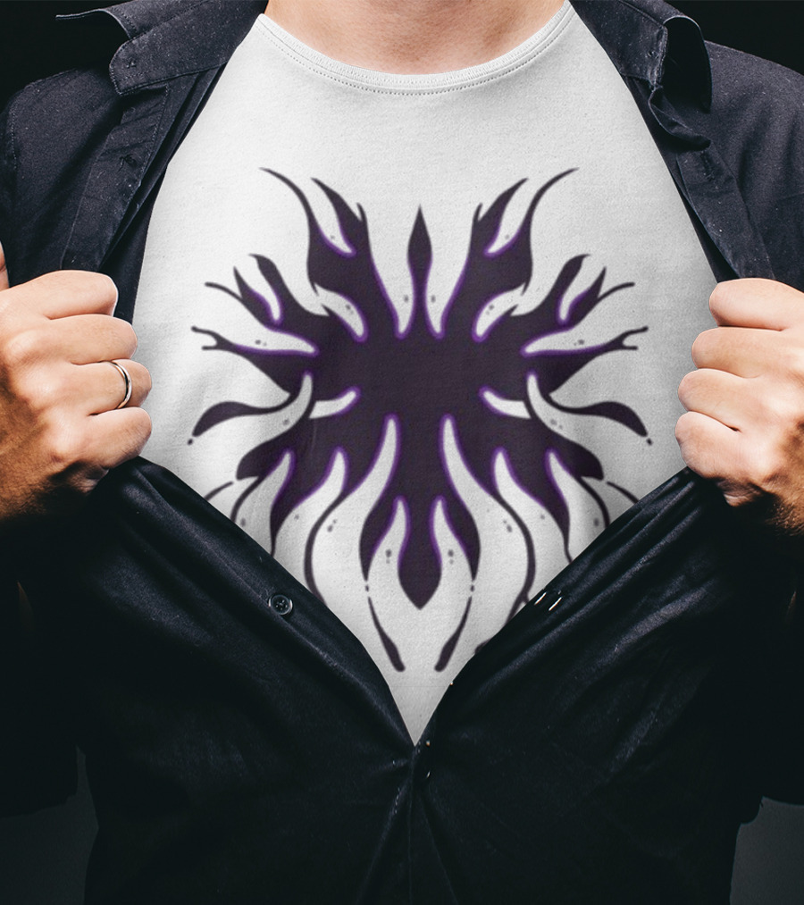 Kinetic Games Prestige IX Purple Abstract Flame Symbol T-Shirt