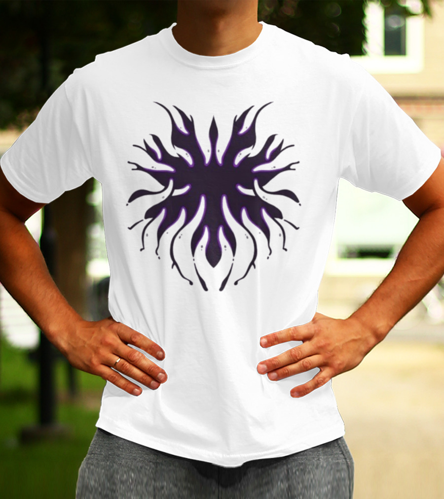 Kinetic Games Prestige IX Purple Abstract Flame Symbol T-Shirt