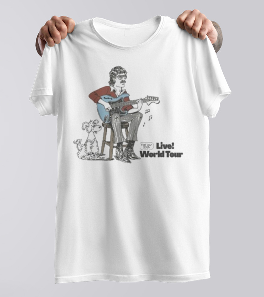 Johnny 54 Ultra Live World Tour Concert Fall 2025 Dog Cartoon Guitar Player T-Shirt