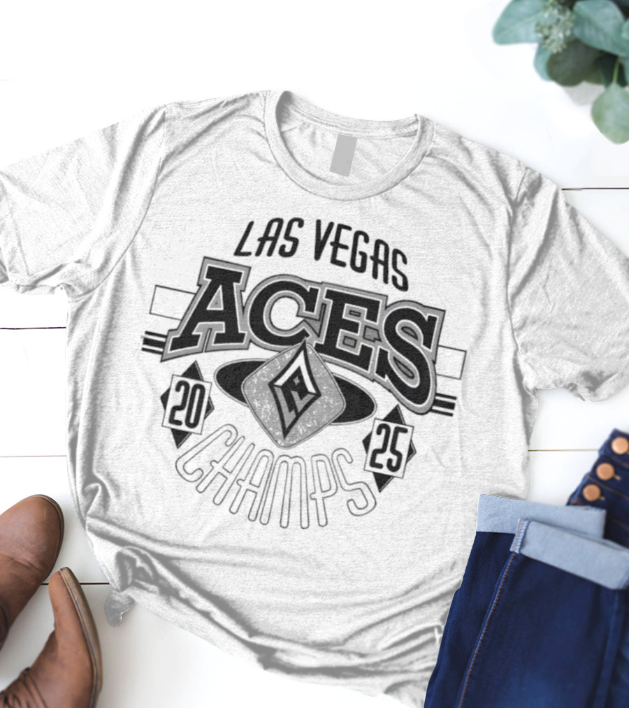 Las Vegas Aces 2025 Champs Logo WNBA Finals Victory Celebration T-Shirt