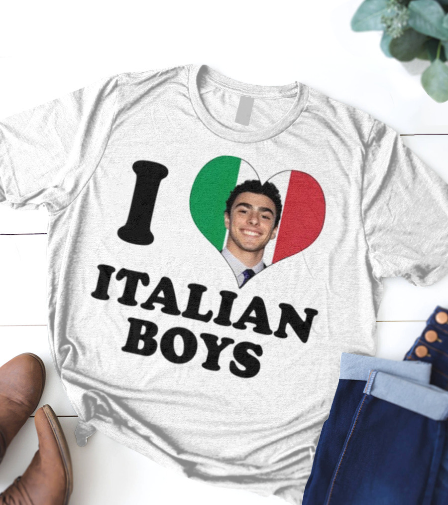 Luici Mangione I Love Italian Boys Heart Italy Flag T-Shirt