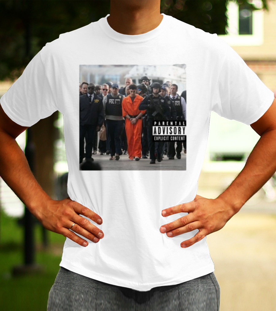 Luigi Mangione Helicopter Arrival With Police Explicit Content T-Shirt