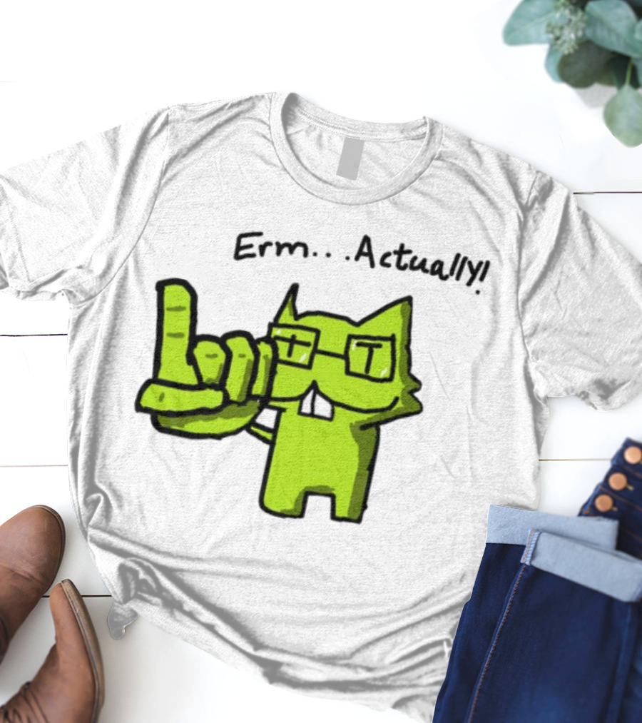 Errr... Actually Nerd Pixel Cat T-Shirt