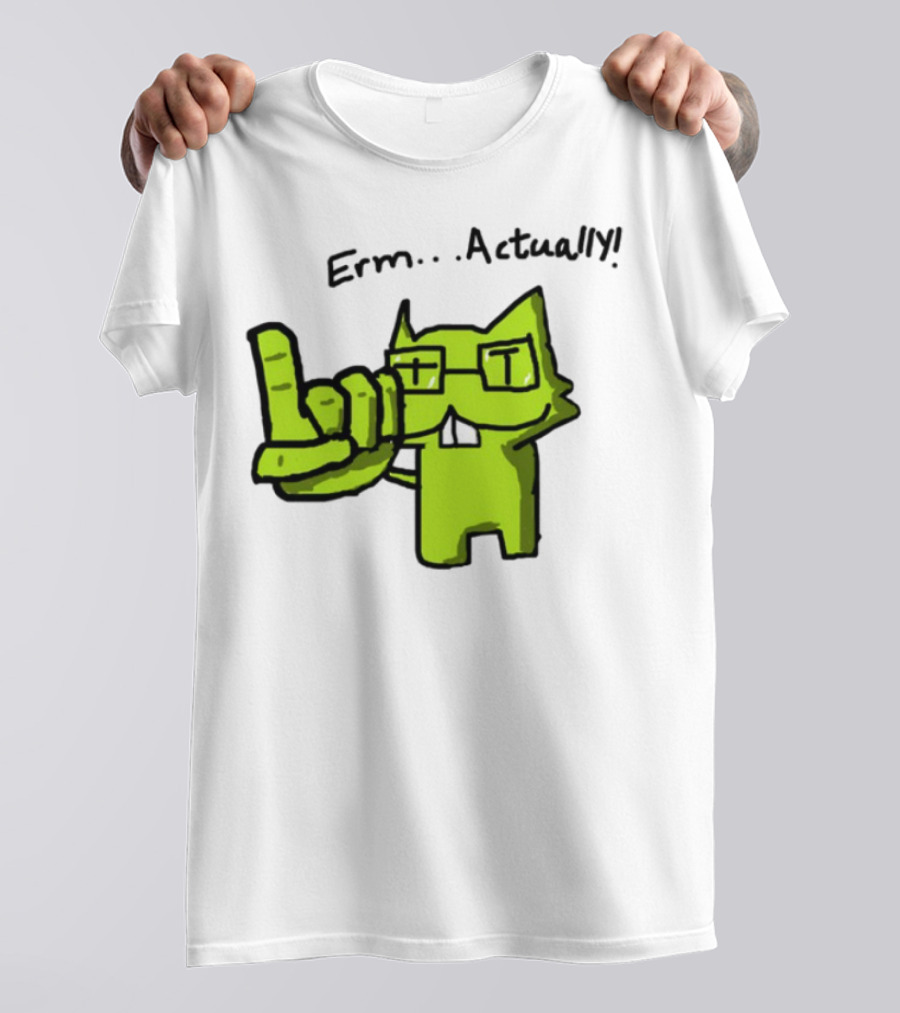 Errr... Actually Nerd Pixel Cat T-Shirt