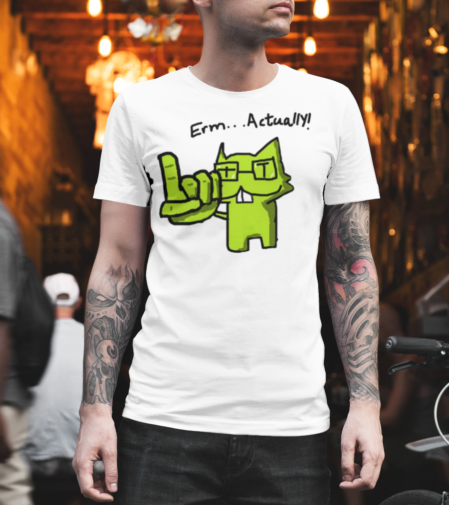 Errr... Actually Nerd Pixel Cat T-Shirt
