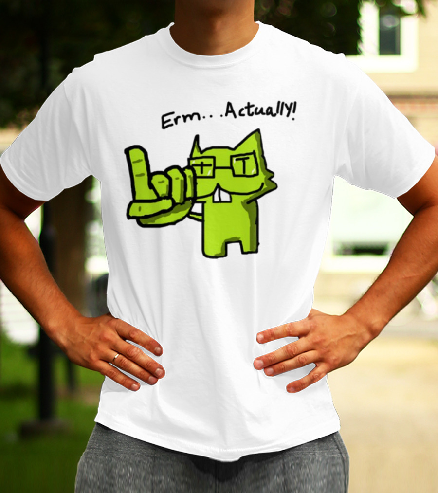 Errr... Actually Nerd Pixel Cat T-Shirt