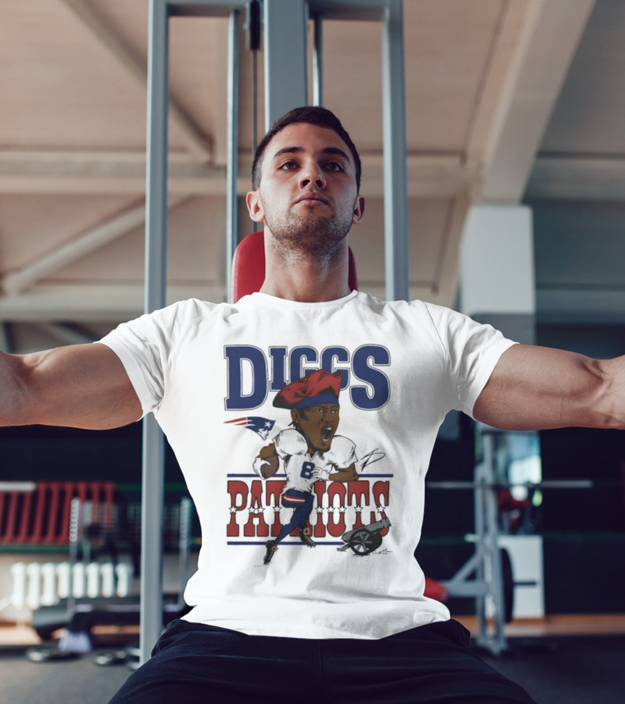 New England Patriots Diggs Signature Football Art T-Shirt