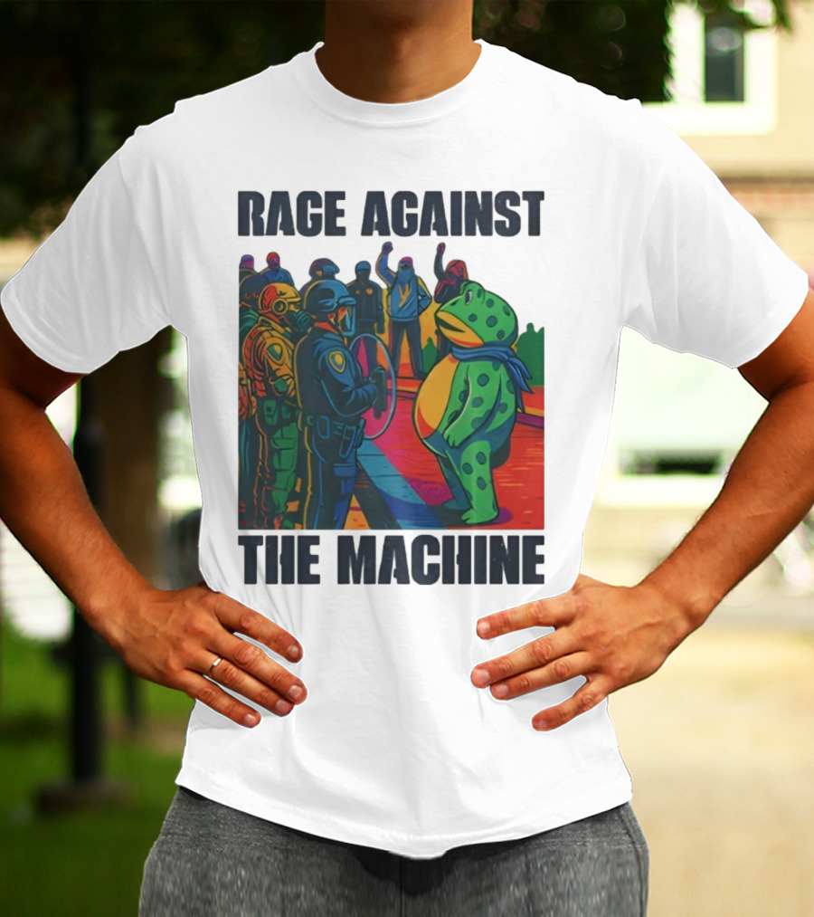 Rage Against The Machine Portland Frog Anti-ICE Protest Imagery T-Shirt