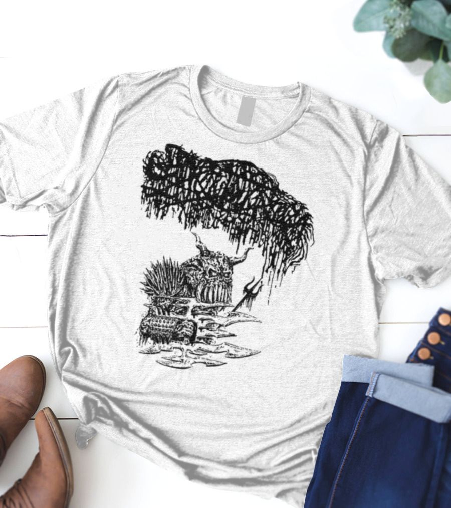 Sanguisugabogg Warlord Album Cover Art Demonic Skull Imagery T-Shirt