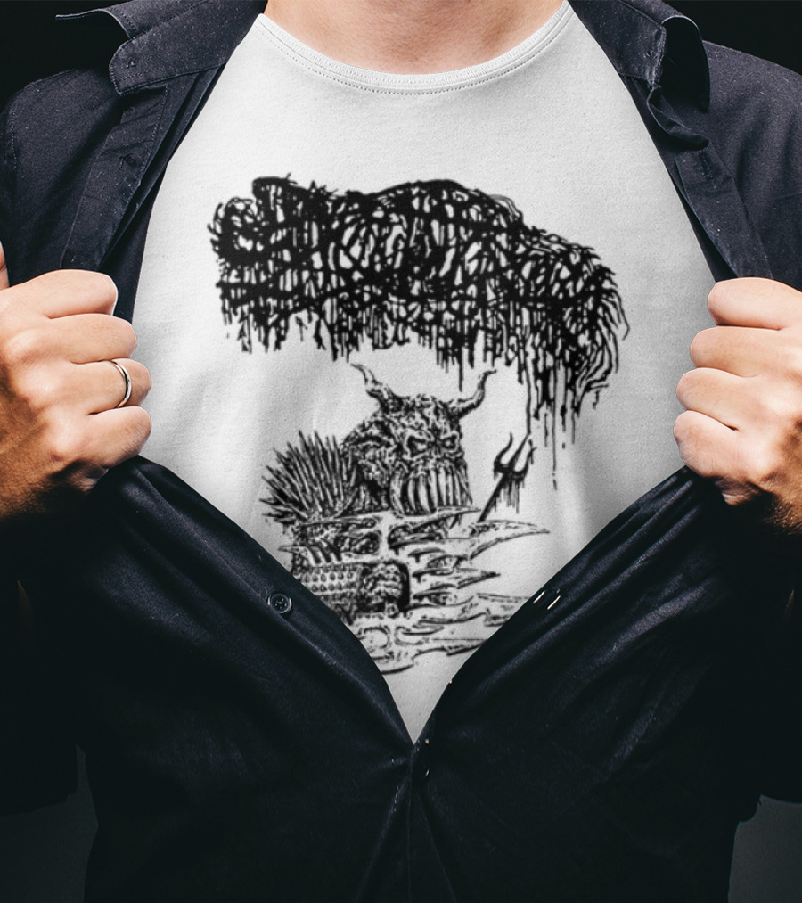 Sanguisugabogg Warlord Album Cover Art Demonic Skull Imagery T-Shirt