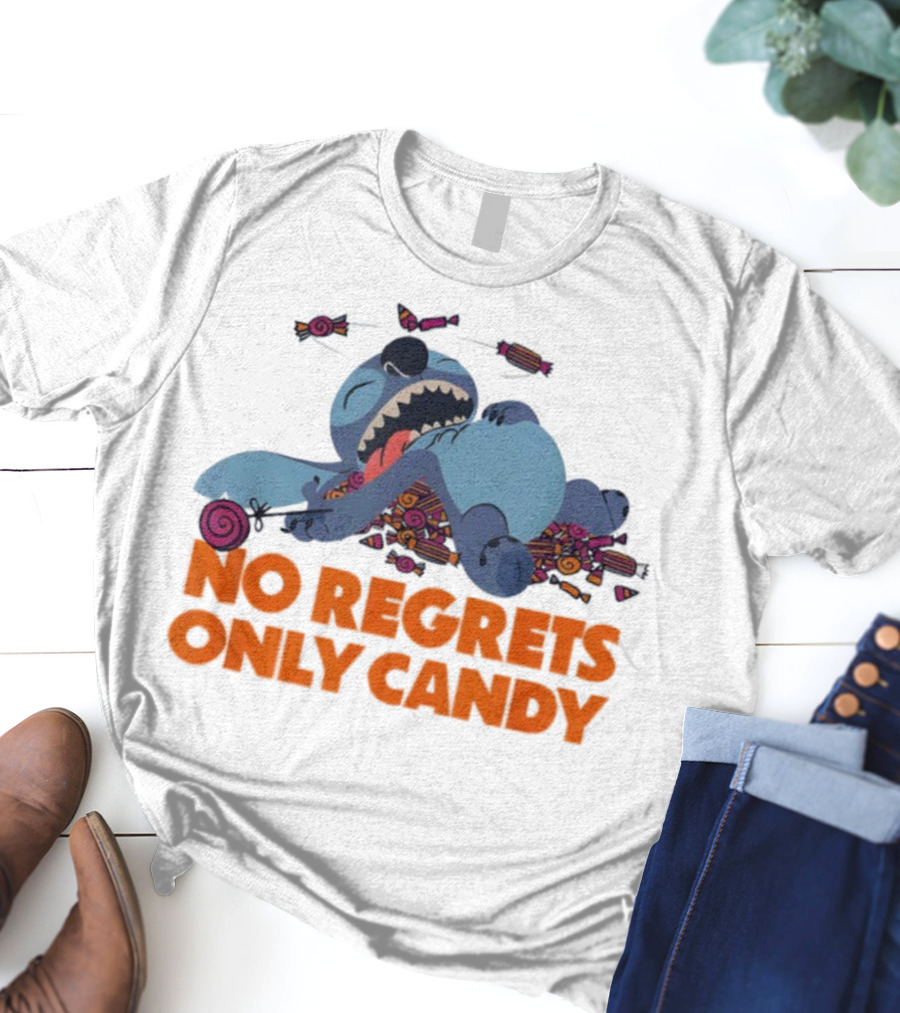 Stitch No Regrets Only Candy Halloween Disney T-Shirt