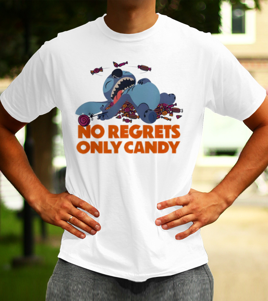 Stitch No Regrets Only Candy Halloween Disney T-Shirt