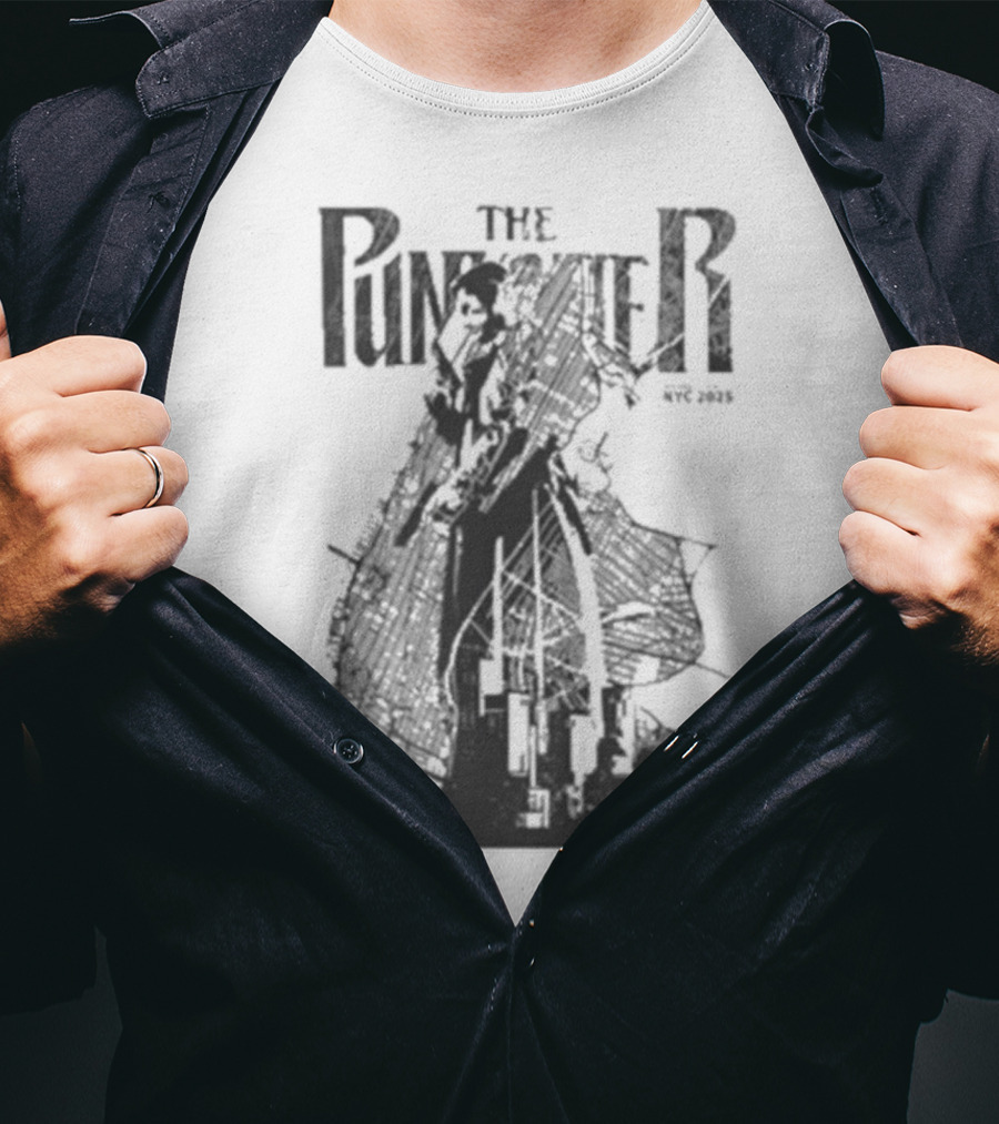 The Punisher NYC Marvel 2025 Stylized Character Illustration T-Shirt