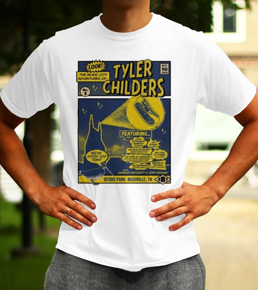 The Music City Adventures Of Tyler Childers Geodis Park Nashville TN October 10 2025 Featuring Charley Crockett Cory Branan T-Shirt