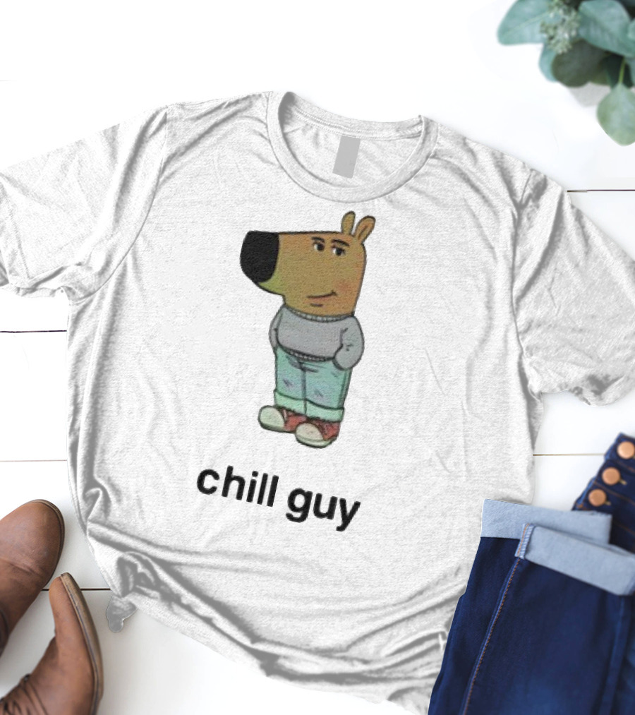 Chill Guy Cartoon Character Casual Style T-Shirt