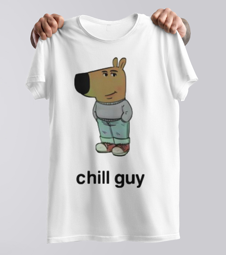 Chill Guy Cartoon Character Casual Style T-Shirt