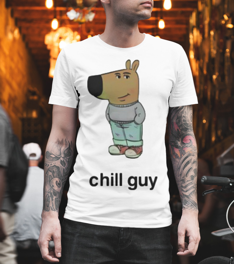 Chill Guy Cartoon Character Casual Style T-Shirt