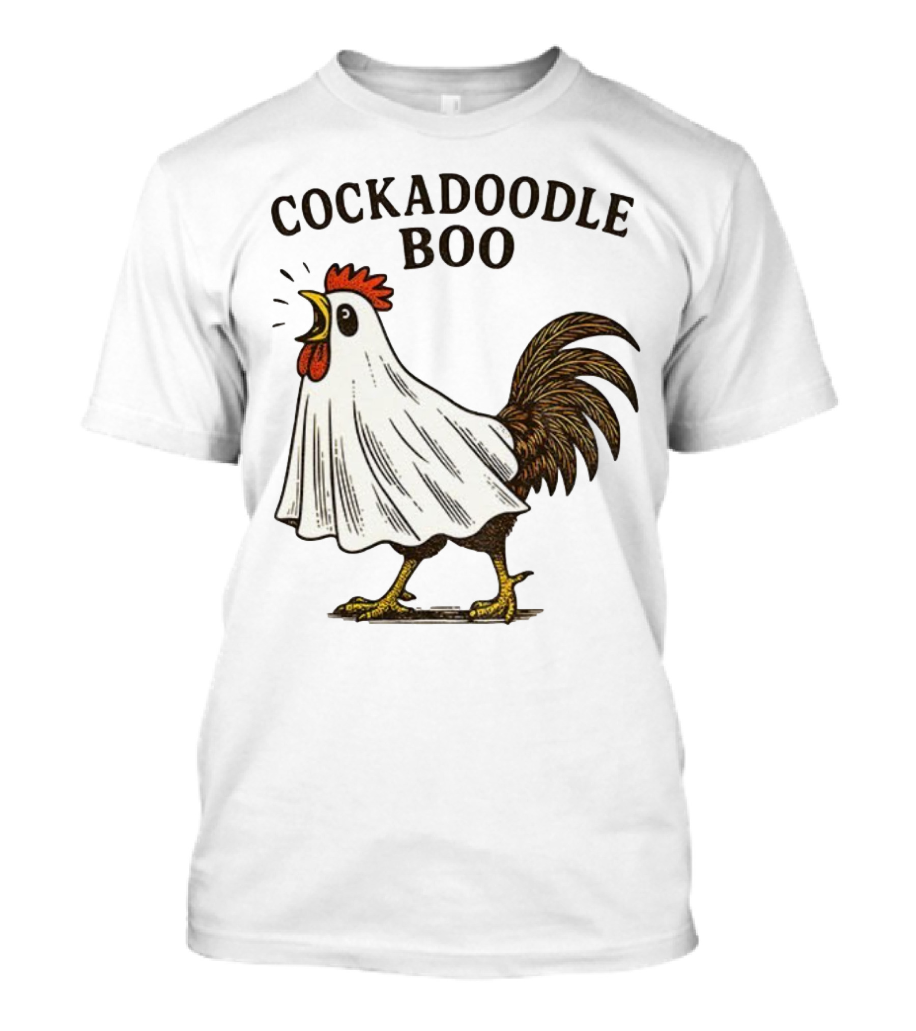 Cockadoodle Boo Ghost Rooster Halloween 2025 T-Shirt