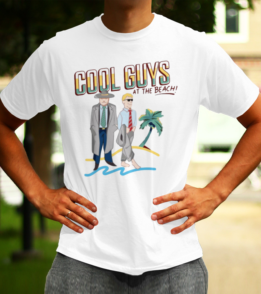 Cool Guys At The Beach Vintage Style Men In Suits Near Palm Tree T-Shirt