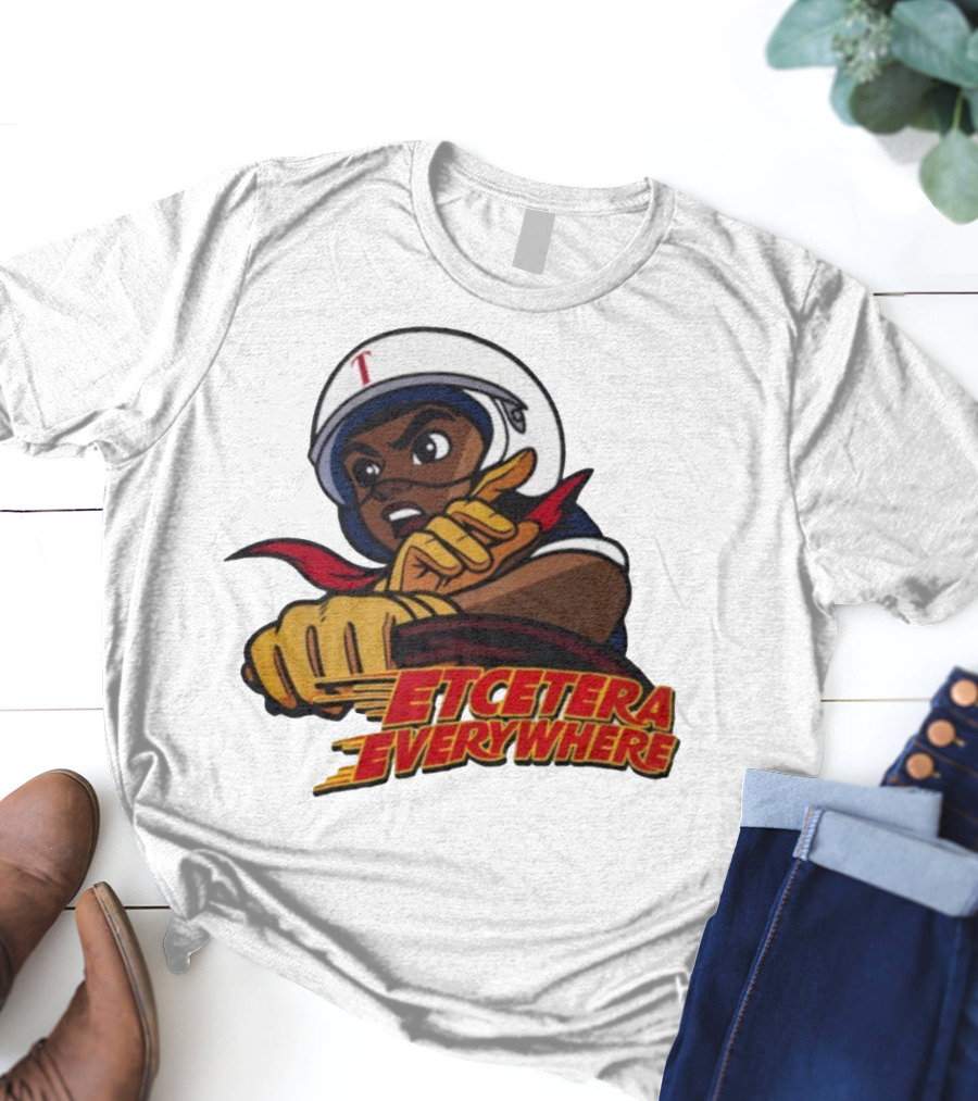 Etcetera Everywhere Racing Style Graphic With Determined Character T-Shirt