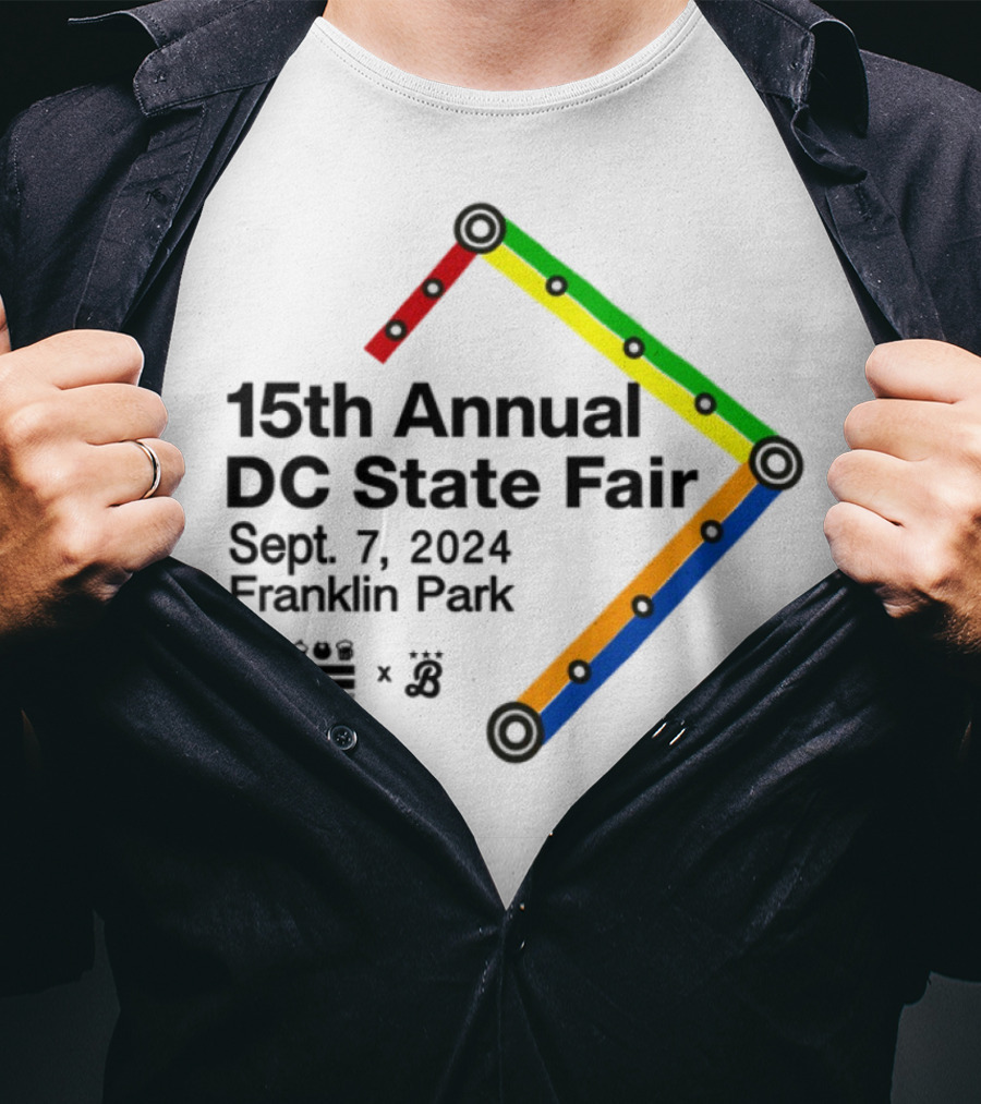 15th Annual DC State Fair Sept 7 2024 Franklin Park Metro Themed Design T-Shirt