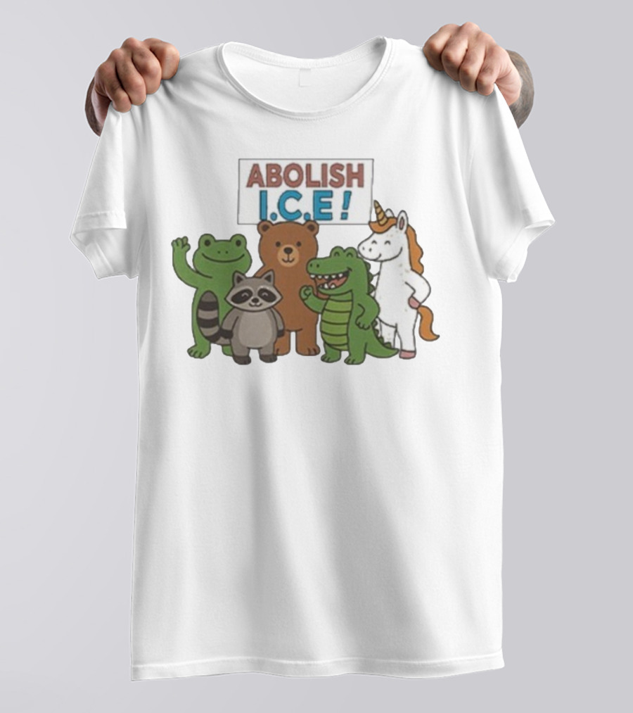 Abolish ICE Frog Raccoon Bear Dinosaur Unicorn T-Shirt