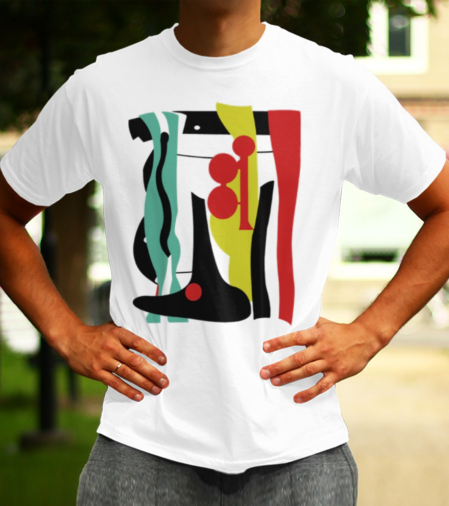Ace Retro Primary Abstract Geometric Shapes T-Shirt