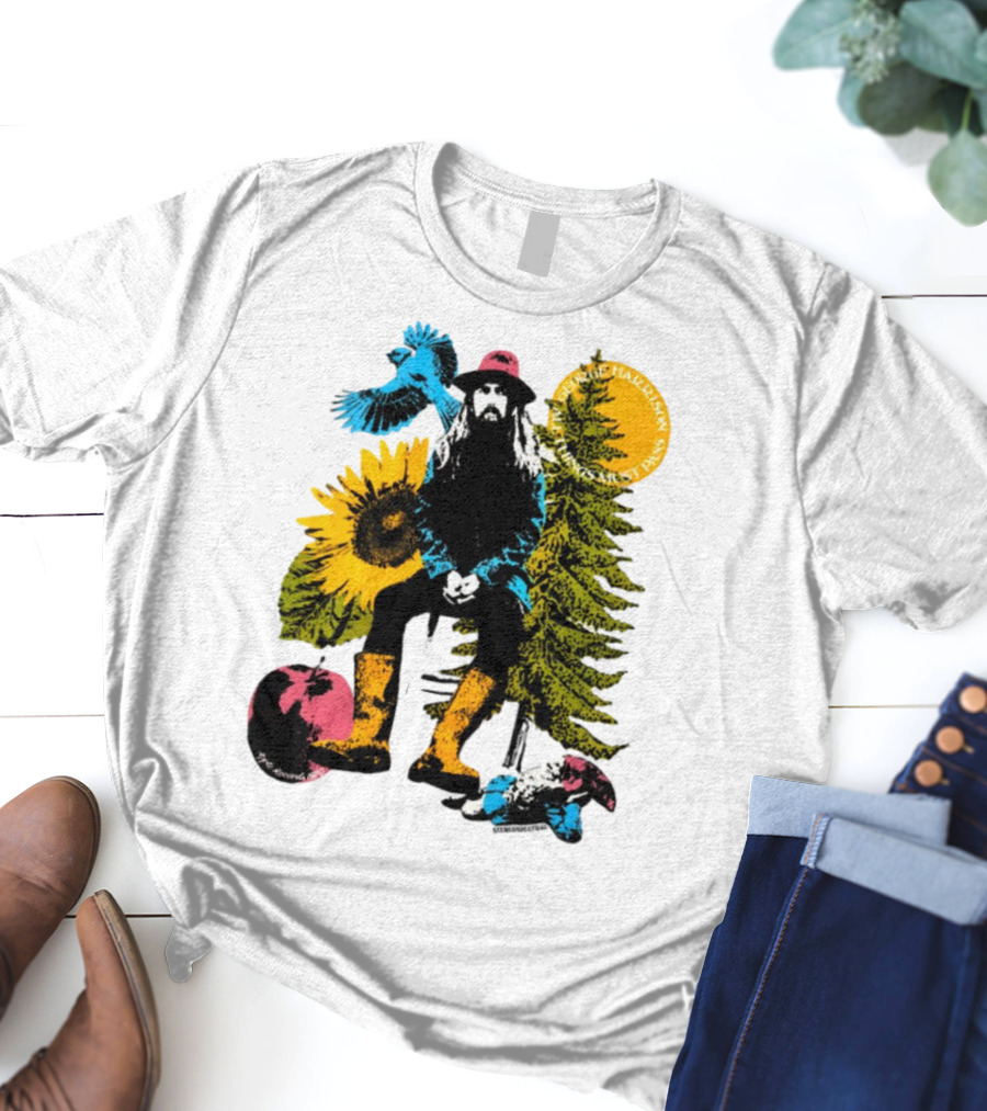 All Things Must Pass George Harrison Sunflower Tree Bird Apple T-Shirt