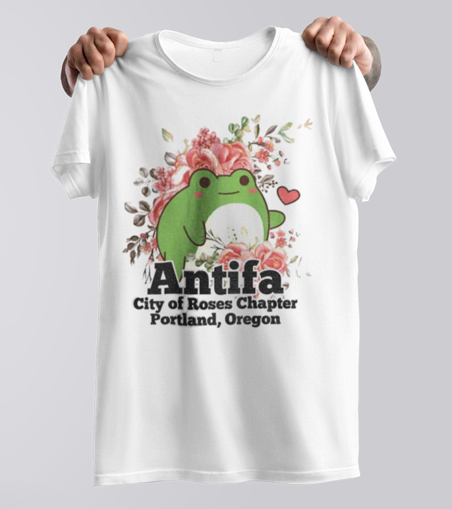 Antifa City Of Roses Chapter Portland Oregon Frog Protest Symbol T-Shirt