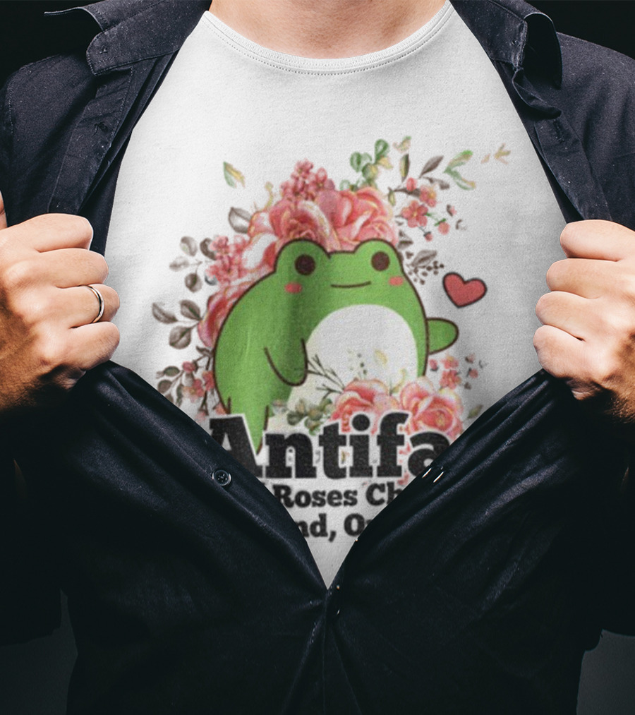 Antifa City Of Roses Chapter Portland Oregon Frog Protest Symbol T-Shirt
