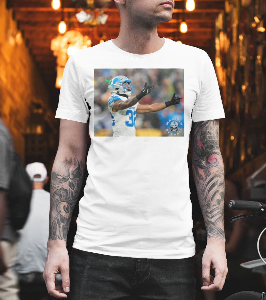 Detroit Lions Brian Branch Made In Detroit Football Celebration T-Shirt