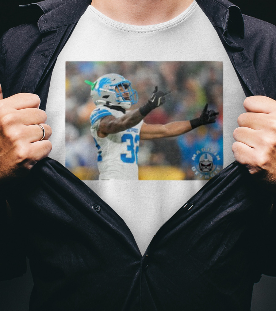 Detroit Lions Brian Branch Made In Detroit Football Celebration T-Shirt