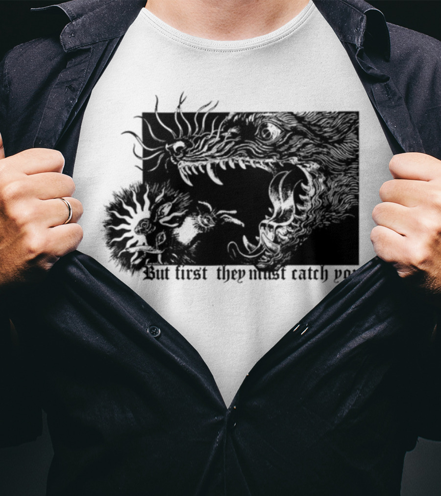 But First They Must Catch You Rabbit And Wolf Artful Chase T-Shirt