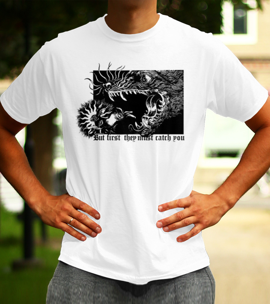 But First They Must Catch You Rabbit And Wolf Artful Chase T-Shirt