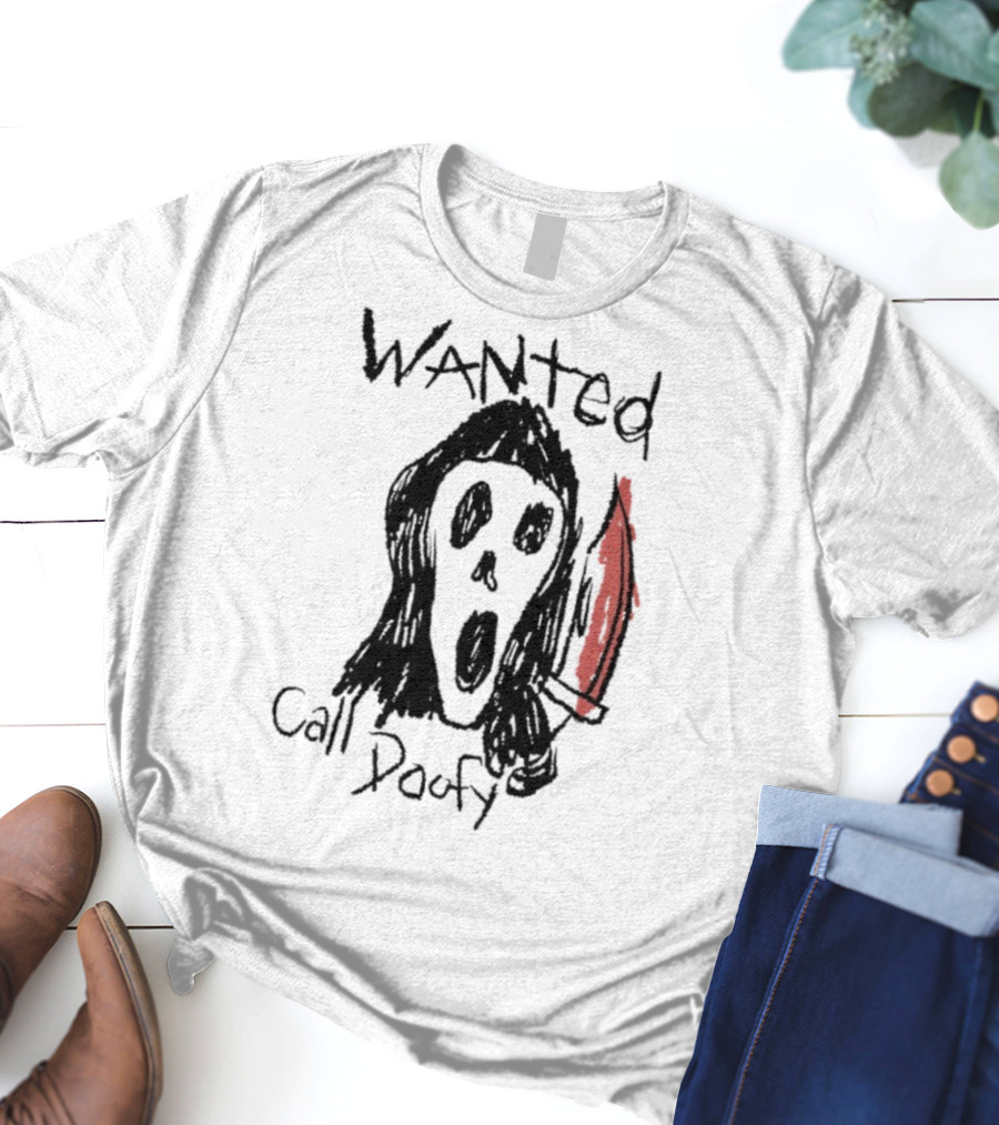 Wanted Call Doofy Scary Mask Knife T-Shirt