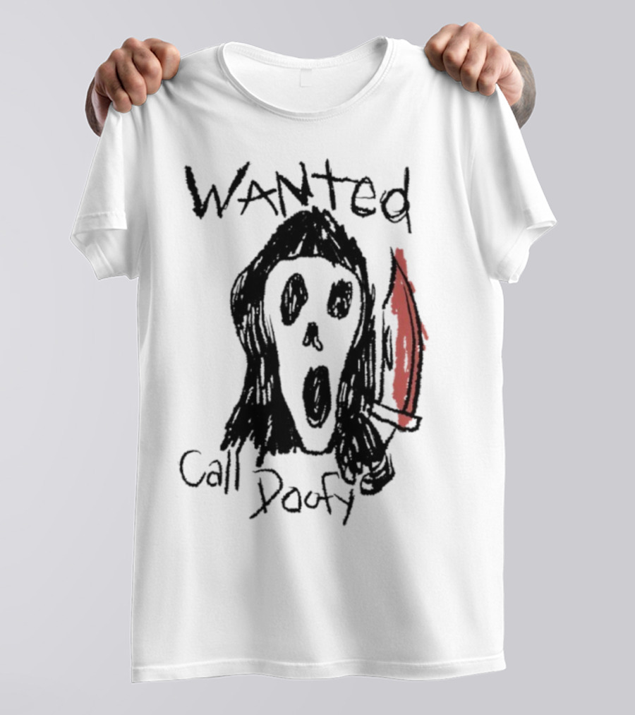 Wanted Call Doofy Scary Mask Knife T-Shirt