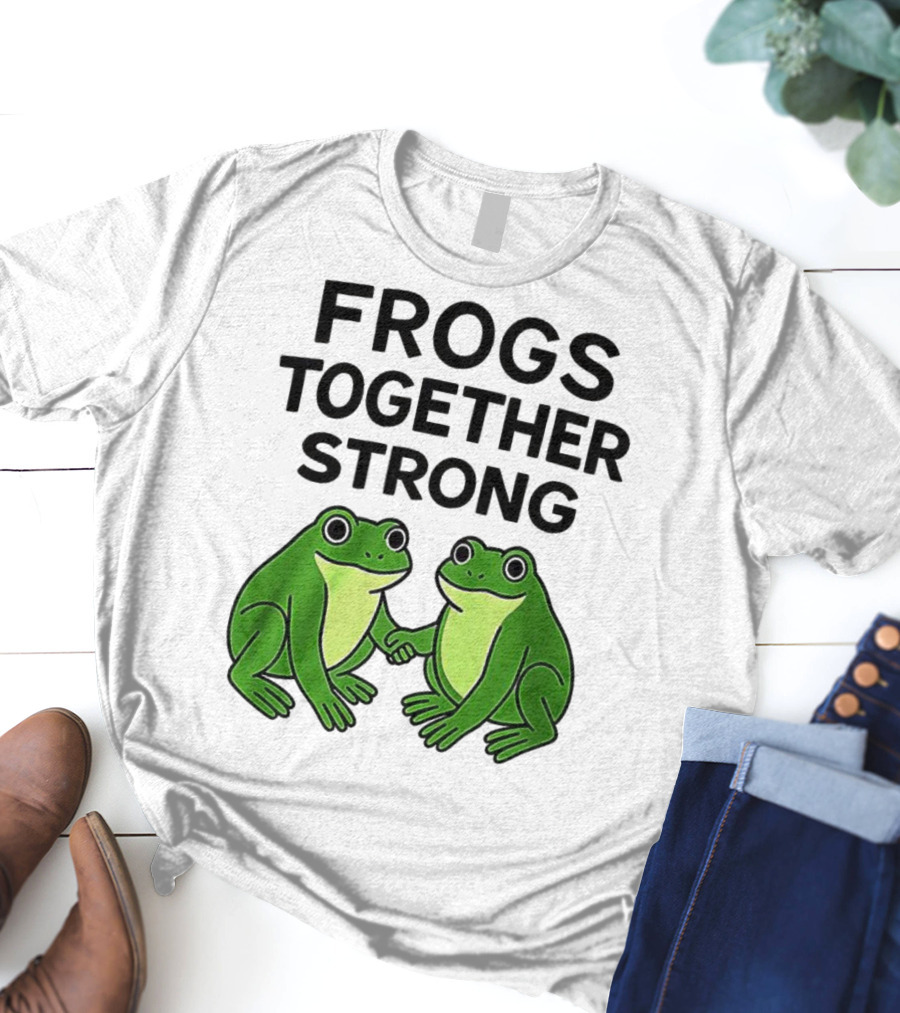 Frogs Together Strong Funny Holding Hands Unity T-Shirt