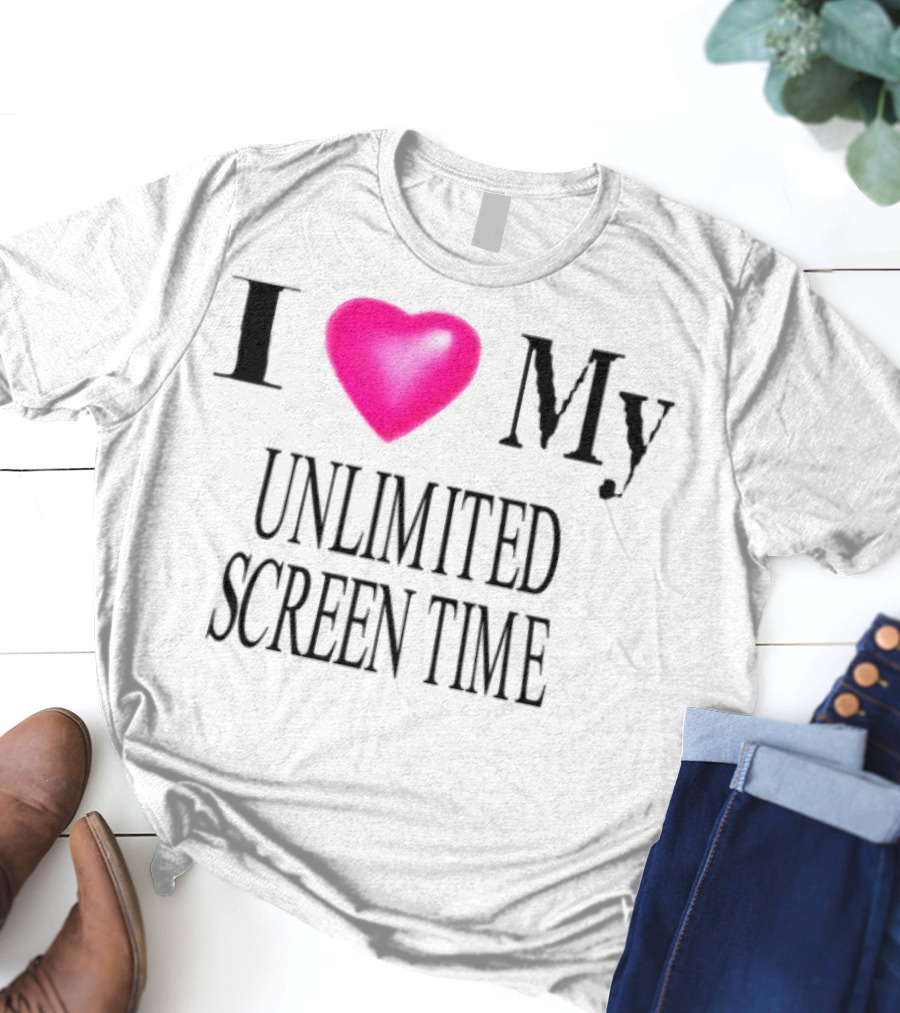 I Love My Unlimited Screen Time Heart T-Shirt