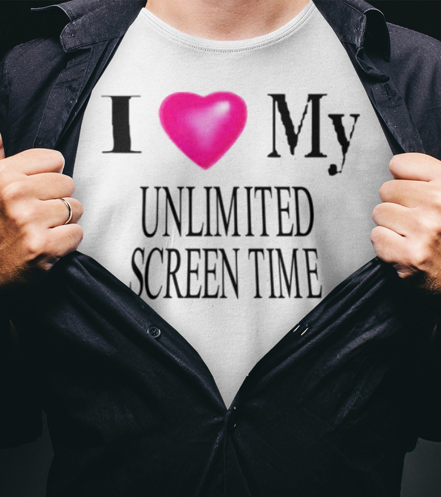 I Love My Unlimited Screen Time Heart T-Shirt