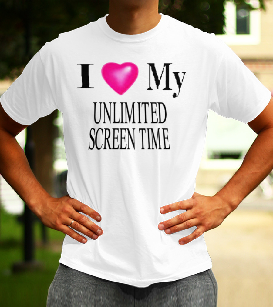 I Love My Unlimited Screen Time Heart T-Shirt