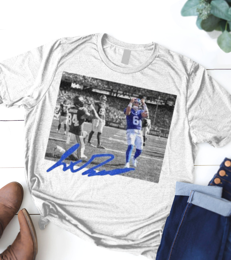 Jaxson Dart Touchdown Celebration New York Football Fan 84 Signature T-Shirt