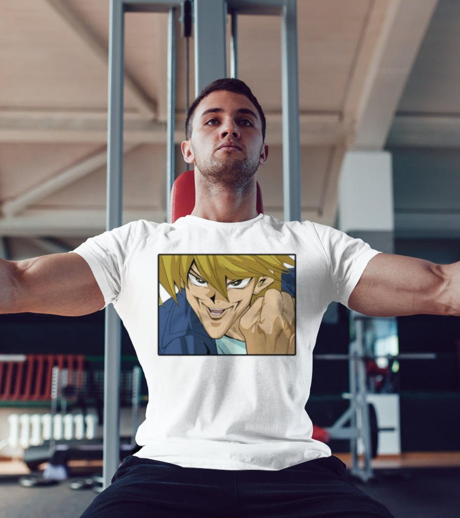 Joey Wheeler Anime Character Fist Pump Enthusiastic Expression T-Shirt