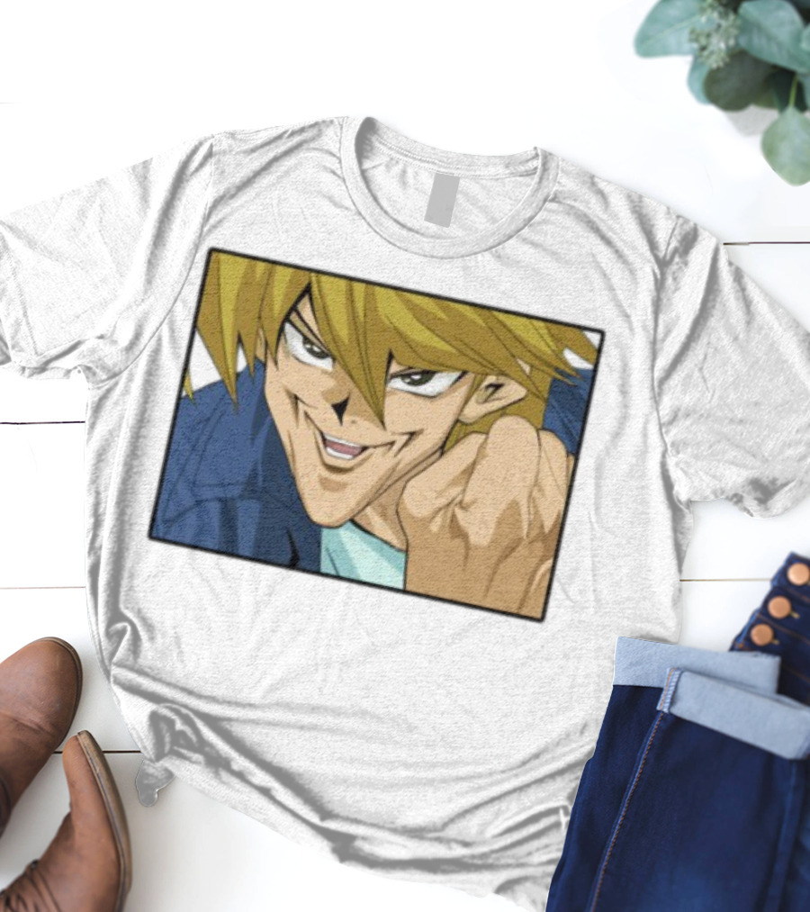 Joey Wheeler Anime Character Fist Pump Enthusiastic Expression T-Shirt