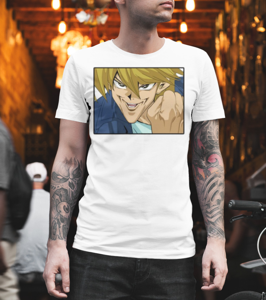 Joey Wheeler Anime Character Fist Pump Enthusiastic Expression T-Shirt