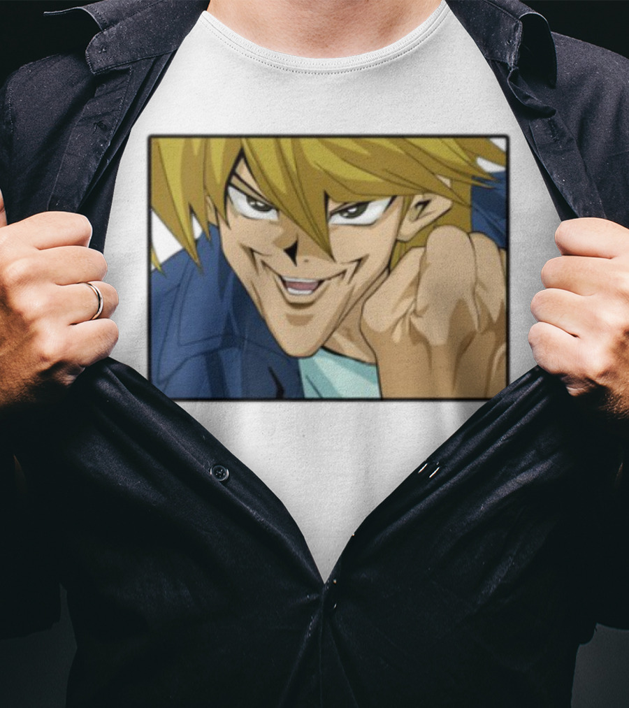 Joey Wheeler Anime Character Fist Pump Enthusiastic Expression T-Shirt