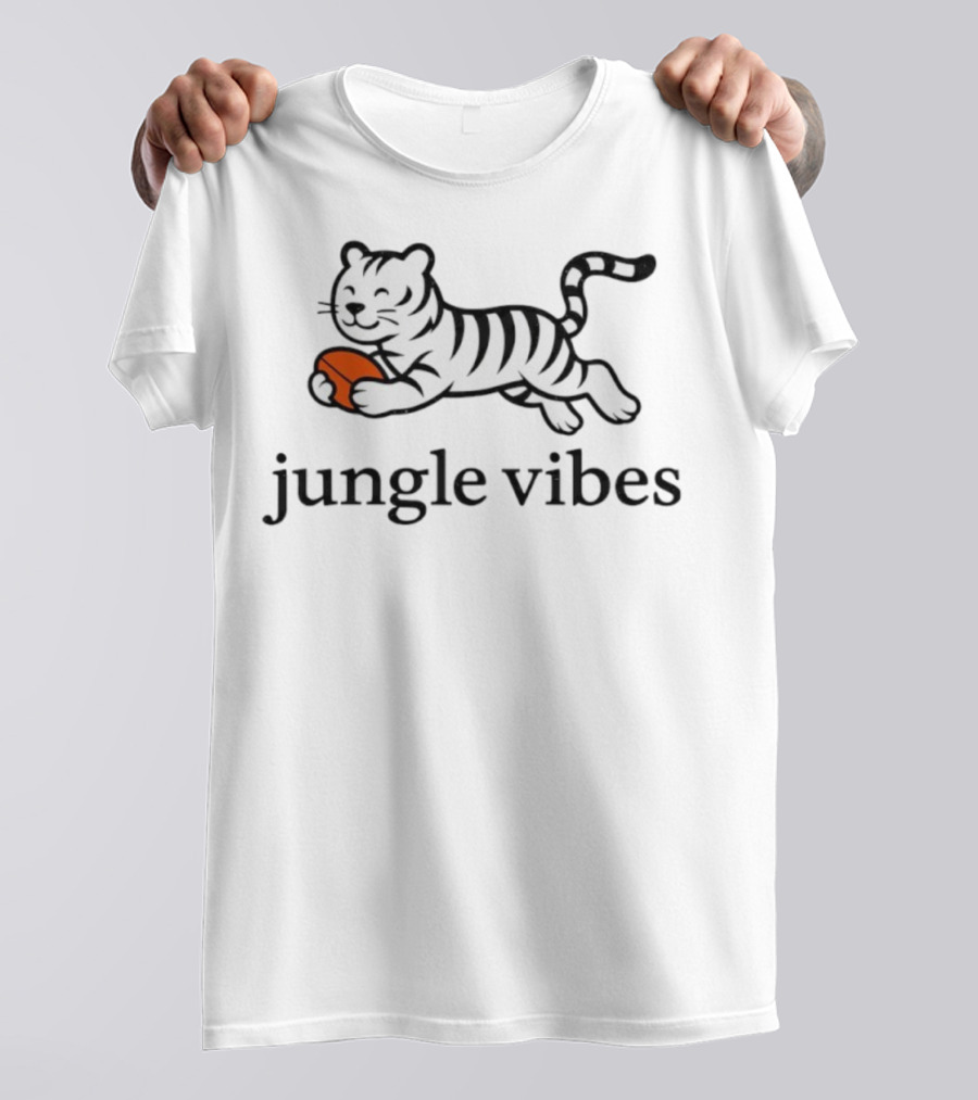 Jungle Vibes Cincinnati Bengals Tiger Football T-Shirt