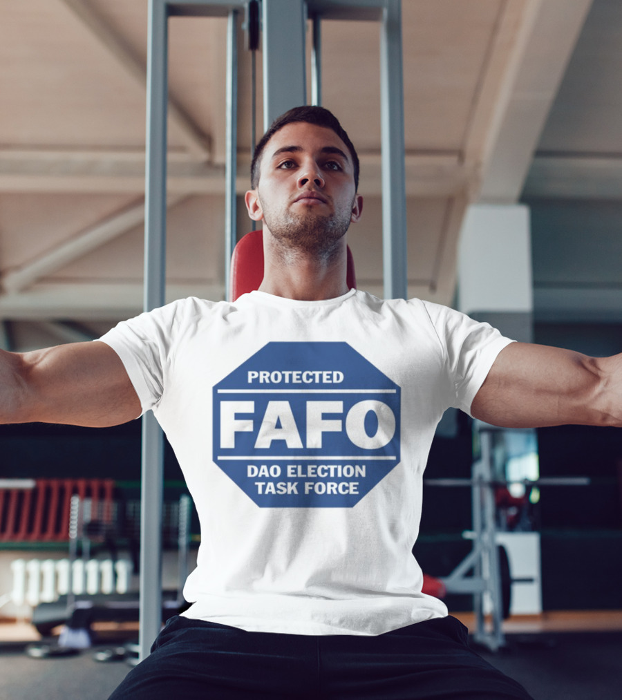 Protected FAFO DAO Election Task Force Octagon Badge T-Shirt