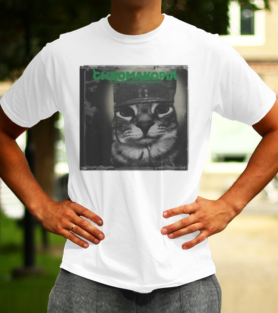 Chromakopia Cat In Military Cap Monochrome Limited Edition T-Shirt