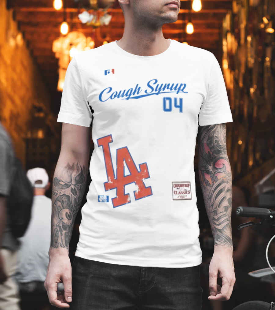 Cough Syrup 04 Los Angeles Dodgers LA Logo Baseball T-Shirt