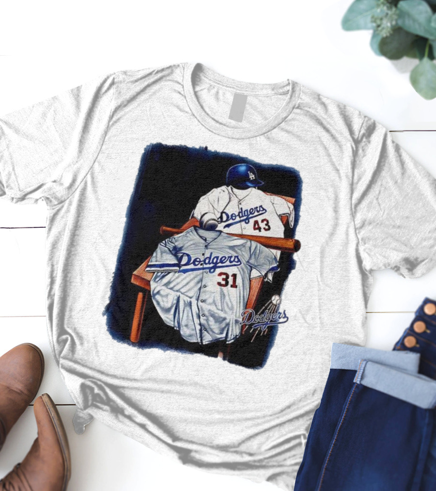 Los Angeles Dodgers 31 And 43 Baseball Jersey Vintage Collection T-Shirt